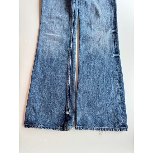 ZARA Medium Wash Denim High Rise Flared Leg Jeans, Size 8/30 - Picture 5 of 12